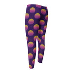 Retrowave Sunset Pattern Print Men's Compression Pants