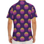 Retrowave Sunset Pattern Print Men's Deep V-Neck Shirt