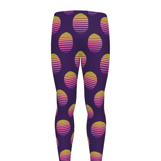 Retrowave Sunset Pattern Print Men's leggings