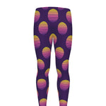 Retrowave Sunset Pattern Print Men's leggings
