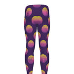 Retrowave Sunset Pattern Print Men's leggings