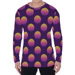 Retrowave Sunset Pattern Print Men's Long Sleeve T-Shirt