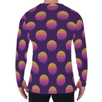 Retrowave Sunset Pattern Print Men's Long Sleeve T-Shirt