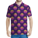 Retrowave Sunset Pattern Print Men's Polo Shirt