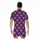 Retrowave Sunset Pattern Print Men's Rompers