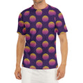 Retrowave Sunset Pattern Print Men's Short Sleeve Rash Guard