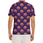 Retrowave Sunset Pattern Print Men's Short Sleeve Rash Guard