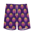 Retrowave Sunset Pattern Print Men's Athletic Shorts