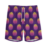 Retrowave Sunset Pattern Print Men's Sports Shorts