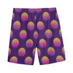 Retrowave Sunset Pattern Print Men's Sports Shorts