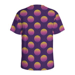 Retrowave Sunset Pattern Print Men's Sports T-Shirt