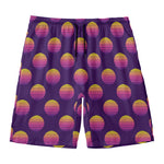 Retrowave Sunset Pattern Print Men's Swim Trunks