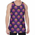 Retrowave Sunset Pattern Print Men's Velvet Tank Top