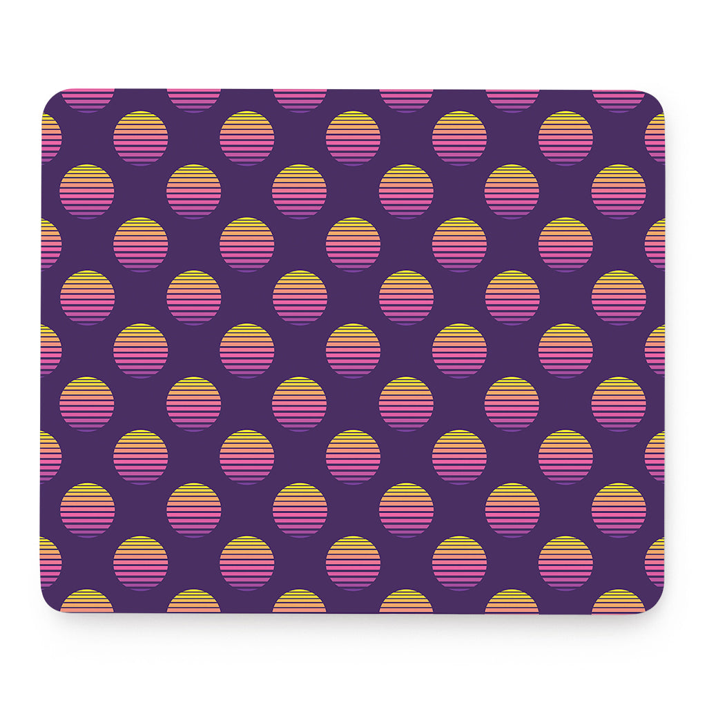 Retrowave Sunset Pattern Print Mouse Pad