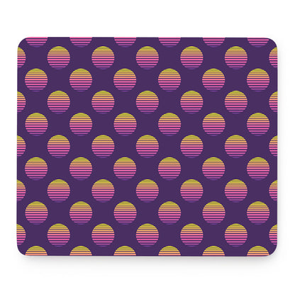 Retrowave Sunset Pattern Print Mouse Pad