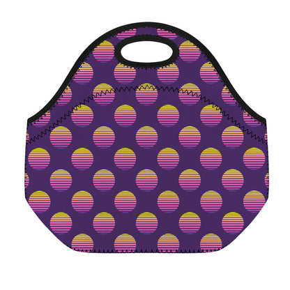 Retrowave Sunset Pattern Print Neoprene Lunch Bag