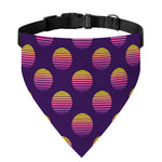 Retrowave Sunset Pattern Print Over The Collar Dog Bandana