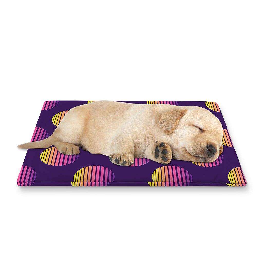 Retrowave Sunset Pattern Print Pet Cooling Mat Cover