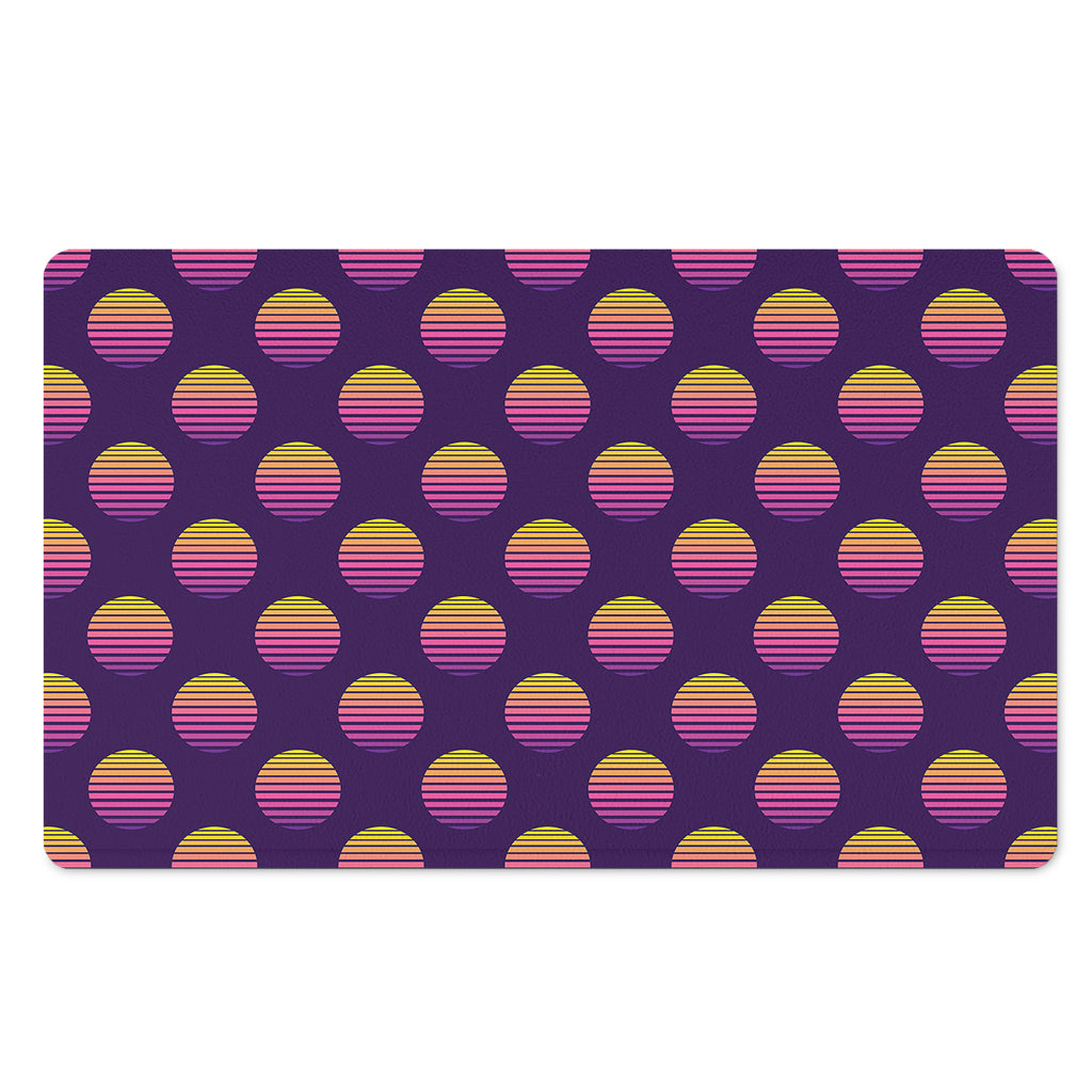 Retrowave Sunset Pattern Print Polyester Doormat