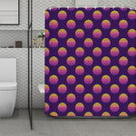 Retrowave Sunset Pattern Print Polyester Shower Curtain