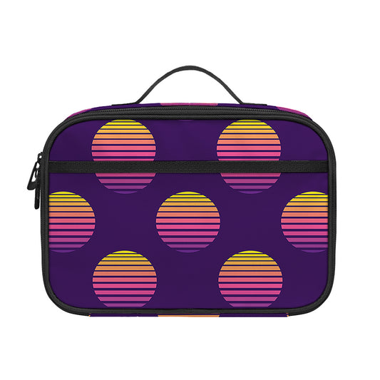 Retrowave Sunset Pattern Print Portable Lunch Bag
