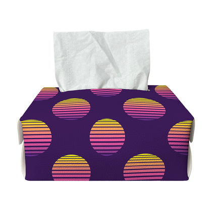 Retrowave Sunset Pattern Print Rectangle Tissue Box Cover