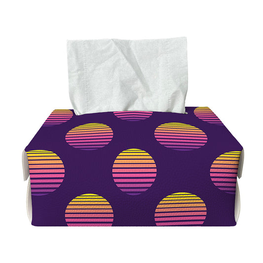 Retrowave Sunset Pattern Print Rectangle Tissue Box Cover