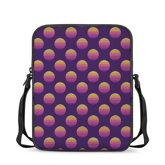 Retrowave Sunset Pattern Print Rectangular Crossbody Bag