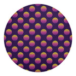 Retrowave Sunset Pattern Print Round Blanket