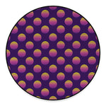 Retrowave Sunset Pattern Print Round Floor Mat