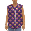Retrowave Sunset Pattern Print Sleeveless Baseball Jersey