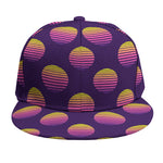Retrowave Sunset Pattern Print Snapback Cap