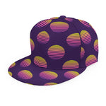 Retrowave Sunset Pattern Print Snapback Cap