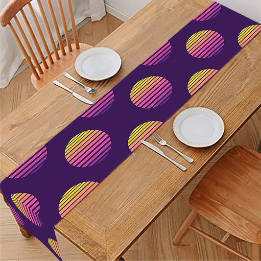 Retrowave Sunset Pattern Print Table Runner