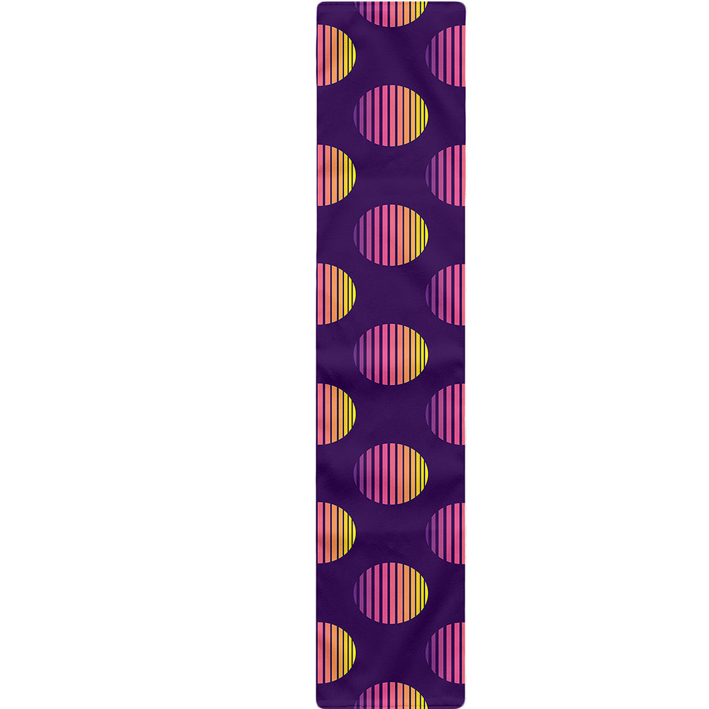 Retrowave Sunset Pattern Print Table Runner