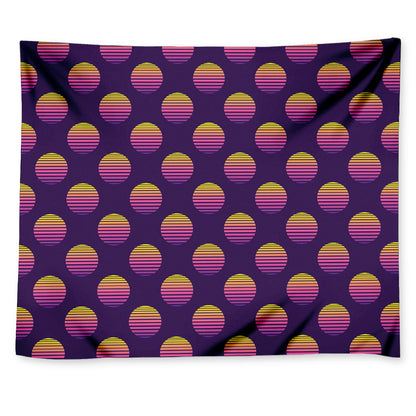 Retrowave Sunset Pattern Print Tapestry