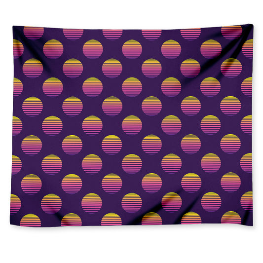 Retrowave Sunset Pattern Print Tapestry