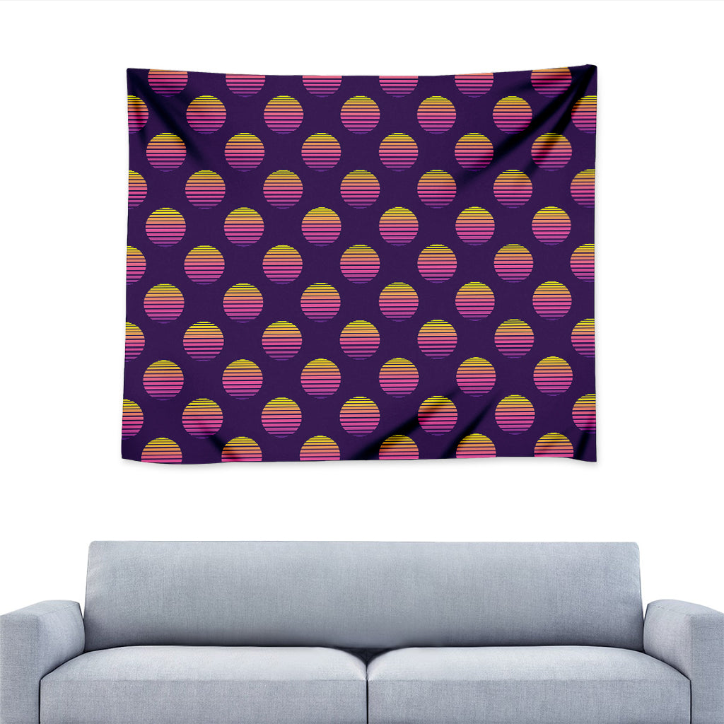 Retrowave Sunset Pattern Print Tapestry