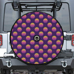 Retrowave Sunset Pattern Print Tire Cover With Camera Hole