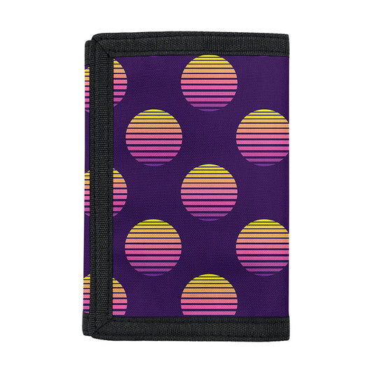 Retrowave Sunset Pattern Print Trifold Wallet