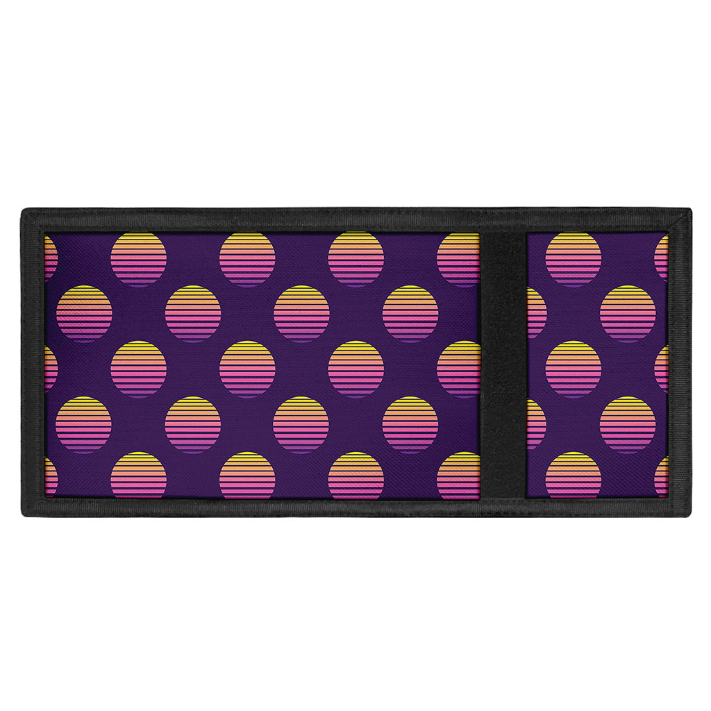 Retrowave Sunset Pattern Print Trifold Wallet
