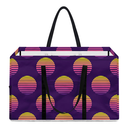 Retrowave Sunset Pattern Print Utility Tote Bag