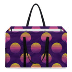 Retrowave Sunset Pattern Print Utility Tote Bag