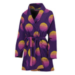 Retrowave Sunset Pattern Print Women's Bathrobe
