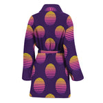 Retrowave Sunset Pattern Print Women's Bathrobe