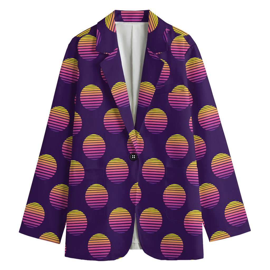 Retrowave Sunset Pattern Print Women's Blazer