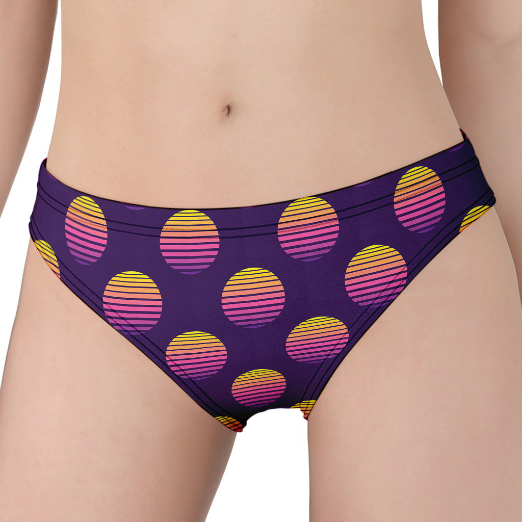 Retrowave Sunset Pattern Print Women's Panties