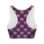 Retrowave Sunset Pattern Print Women's Sports Bra