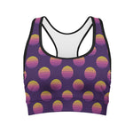 Retrowave Sunset Pattern Print Women's Sports Bra