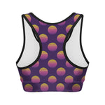 Retrowave Sunset Pattern Print Women's Sports Bra